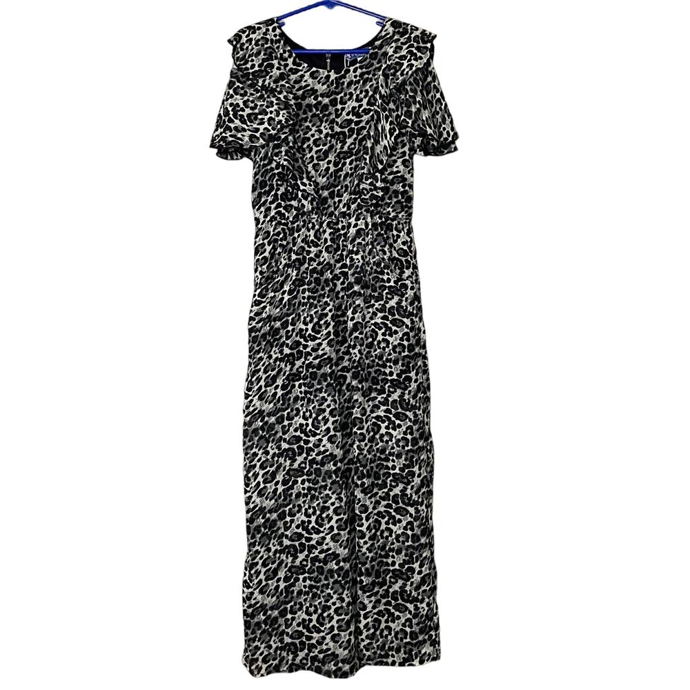 NEW Truly Me by Sara Sara Animal Print Leopard Chiffon Jumpsuit Size 7